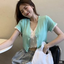 가바바 여성 미디가디건 레이어드를 한 듯한 포인트 가디건 G59785