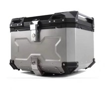 오토바이 탑박스 배달 가방 알루미늄 테일 오토바이 범용 탈착식 사이드 박스 사이드백, 55리터 실버 버전 테일 박스+안감+등받이+퀵 릴리스