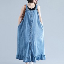 4050대 미시 중년여성 빅사이즈 민소매 데님 청원피스 lksyaor5