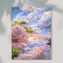 오로라데코덴 캔버스형 보석십자수 40x50cm, MK144 풍경 환상의 섬