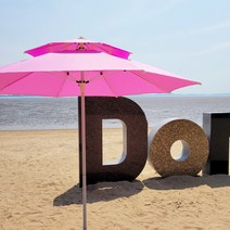 율율파라솔 핑크 파라솔 튼튼한 국산 우드 휴대용 대형 특대형 캠핑 카페 야외 옥상 감성 모래놀이 비치, 2단대형(화이트기둥), 녹색