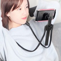 PG 1+1 목에거는 목걸이형 핸즈프리 스마트폰거치대, 2개, 고급형 블랙