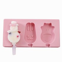 Yixiaobei 홈메이드 DIY 크리에이티브 아이스크림몰드 핑크, 1개, 눈사람 + 토끼 + 젖소