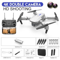 드론 자격증비용 헬리캠 가성비 입문용 KBDFA-E88 Pro RC 접이식 쿼드콥터 드론 4K HD 와이파이 FPV 1080P, CHINA, 24 grey-Dual C-4K-1B