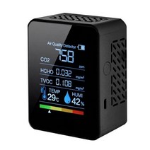 이산화탄소측정기 실내공기질관리법 5 인 1 디지털 대기질 모니터 CO2 측정기 TVOC HCHO 검출기 온도 습도 테스터