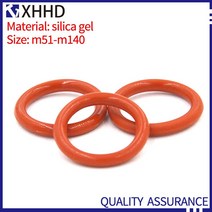 고무오링 패킹 실리콘 오링 고무링 10PCS M51-M140 실리콘 씰링 빨간색 가스 켓 고온 저항 실리카 젤 Oring, 39 M64x2mm(10pcs)