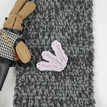 핸드메이드라벨 가죽라벨 스웨이드 손뜨개 퀼트 모자 라벨 Handmade, 보라
