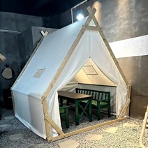 몽골텐트 삼각텐트 캠핑 대형 야외 그물 빨간색 삼각형 텐트 지붕 테라스 케이터링 경치, 방 천막 4m4m
