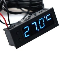 자동차온도게이지 DIY 다기능 고정밀 시계 자동차 온도 배터리 전압 모니터 전압계 DC 12V, [02] BL