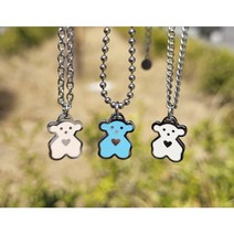 아기곰 친구들 써지컬스틸 미아방지목걸이 키즈실버