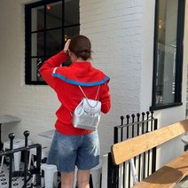 한국 스타일 미니 체인 백팩 오일 왁스 가죽 숄더 백 여성용 여행 배낭 블랙 색상 가을 겨울