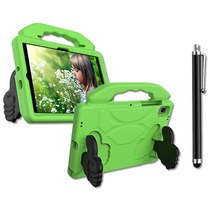 레노버 탭 M10 PLUS 3세대 전용 EVA폼 안전 거치대 손잡이 케이스 + 터치펜, GREEN