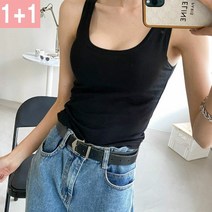 퍼니걸스 5240 베이직 슬림 면 모달 나시 티셔츠 1+1