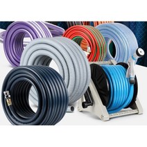 고압 물호스연결 pvc 고무호수 수도꼭지 호스릴 편사 농업용 투명, 산소쌍줄 8x10