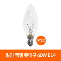 일광전구 일광 백열 촛대구 60W, 일광_E14_전구색(노란빛)