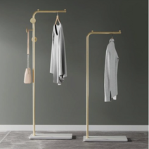 골드 블랙 코트랙 대리석 철재 행거 미니 옷가게 헹거 옷걸이, 흰색거치대 (받침대 : 블랙) 높이 150cm