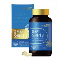대상웰라이프 울트라오메가3 180캡슐 노르웨이산 소형어종 순도70% 3중기능성 EPA DHA 6개월분 대용량 식약처 식약청 인정 인증 해썹 haccp 혈행개선 눈건강, 180캡슐X1개
