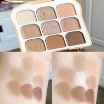 NOVO 토스트 매트 글리터 아이섀도우 팔레트 진주 빛 아이 플레이트 귀여운 메이크업 지속되는 자연 쉬머 아이섀도우 9 가지 색상, 없음, 1.01