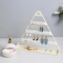 에이치플러스몰 블링 3단 귀걸이 진열대 행거(아이보리) 액세서리보관