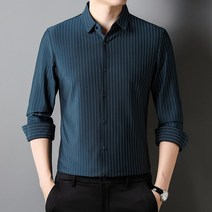 SM2219춘추남성긴팔셔츠스트라이프중장년비즈니스캐주얼남성레깅스P50