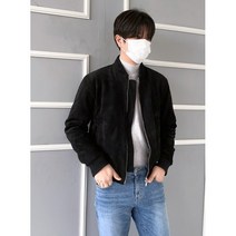 남자 봄 산드로 스웨이드 블루종 자켓
