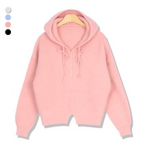 우주여신 여성용 부클 오버핏 후드 가디건