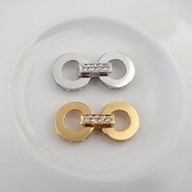 [8-681-05]순은부자재 실버클래습 스지큐빅양라운드 19x10mm 실버925 1쌍