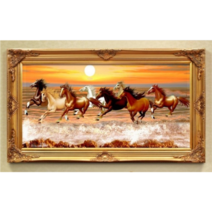 노을지는 바다를 달리는 말 8필 승진운 3D 보석십자수, 120x50cm