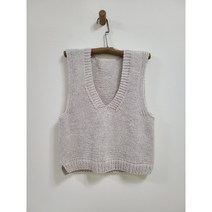 딥브이넥 알파카 베스트 DIY 패키지, 빈티지아이보리 S