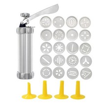 츄러스 메이커 츄러스 메이커 Christmas spritz cookie press gun and icing set alloy churro maker cookie maker 20, 20개 디스크