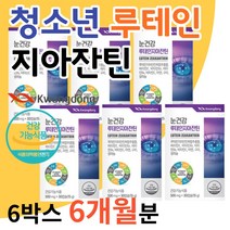 키즈 어린이 청소년 눈 건강 눈에 좋은 영양제 루테인 마리골드꽃 지아잔틴 비타민 E B C 아연 구리 셀레늄 식약처 식약청 인증 인정 캡슐, 6박스, 30캡슐