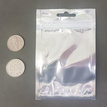 [하이셀] 미니 은박 지퍼백 비닐 포장지 전면 투명 가로 8.5cm 세로 13cm 100매셋트