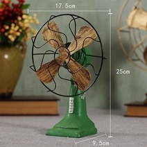옛날 티비 레트로 빈티지 소품 TV 인테리어 텔레비전 장식품유럽 스타일의 선풍기 모델 홈 골동품 레스토랑 의류 매장 창, 금박 녹색 시트 팬