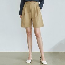 TWO PINTUCK BERMUDA PANTS_BEIGE