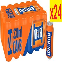 [영국발송] 330ML 24캔 아이언 브루 오리지널 스코틀랜드 국민 음료 IRN-BRU Regular 24 Fizzy Drinks