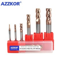 코팅기 가정용 사무용 코팅기계 밀링 커터 합금 코팅 텅스텐 강철 도구 cnc maching hrc55 endmill azzkor 탑 밀링 커터 키트 밀링 머신 도구, 10개, 8.0mmx60l