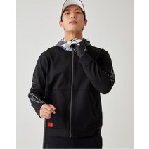 헤지스골프 남성용 후드형 집업 트랙 점퍼 HUJU1D984BK