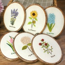 101도 프랑스자수 후프액자 플라워 패키지 6종 라벤더