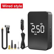 자전거튜닝 부품 악세사리 6000mAh 충전식 공기 펌프 대형 스크린 전기 무선/유선 휴대용 타이어 팽창기 압, 01 Wired, 01 Wired