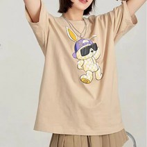 오버핏 래빗 반팔 티셔츠