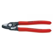 KNIPEX케이블 가위 16.5cm(6-1/2인치) L 1/0 AWG 레드., Internal Spring/Lock