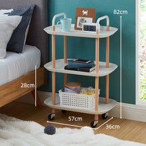 이동식 휠 미드센추리 모던 2 3 단 다용도 선반 침실 거실 협탁 피규어 랙 벽장식장 진열장 화분 미용실 스탠드 디퓨저 카메라 렉 장식대, E