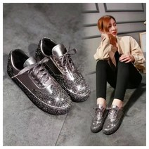 Mayfox 캐주얼 큐빅 플랫 슈즈 여성 스팽글 멀티 에나멜 운동화 nnx-2023221