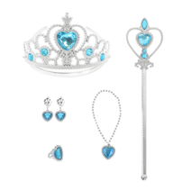 다이소 공주 세트 왕관 요술봉 생일 파티 소품, 5종세트, 블루