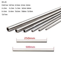 1-10pcs 250mm/500mm 304 원활한 Stainlessy 철강 모세관 튜브 OD 1-12mm ID0.1-11mm, 31 8x7x500mm 1pcs
