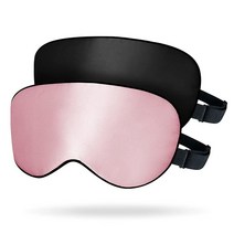 OLESILK 실크 수면 마스크 2팩 여성 및 남성용 수면용 100% 멀베리 실크 아이 마스크 아이 커버 아이 쉐이드, Black&pink