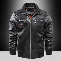 클래식 바이크 여름 라이딩 가죽 항공 자켓 탑건 leather jacket men 양털, 블랙 801, m