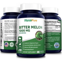 NusaPure 누사퓨어 여주 추출물 비터 멜론 1000mg 180 베지 캡슐, 180캡슐