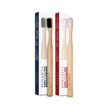[보나비츠] 밤부 시나몬 칫솔 / 대나무 칫솔 + 이중미세모, 화이트, 상세설명 참조