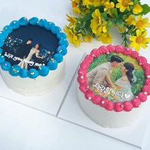 포토케이크 예약 택배로 받는 수제 맞춤 주문제작 레터링케익 배송 생일선물, 크림치즈- 초코시트, 2호, 핑크
